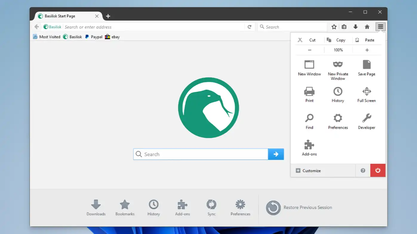 Basilisk Browser - The classic Firefox interface - 01