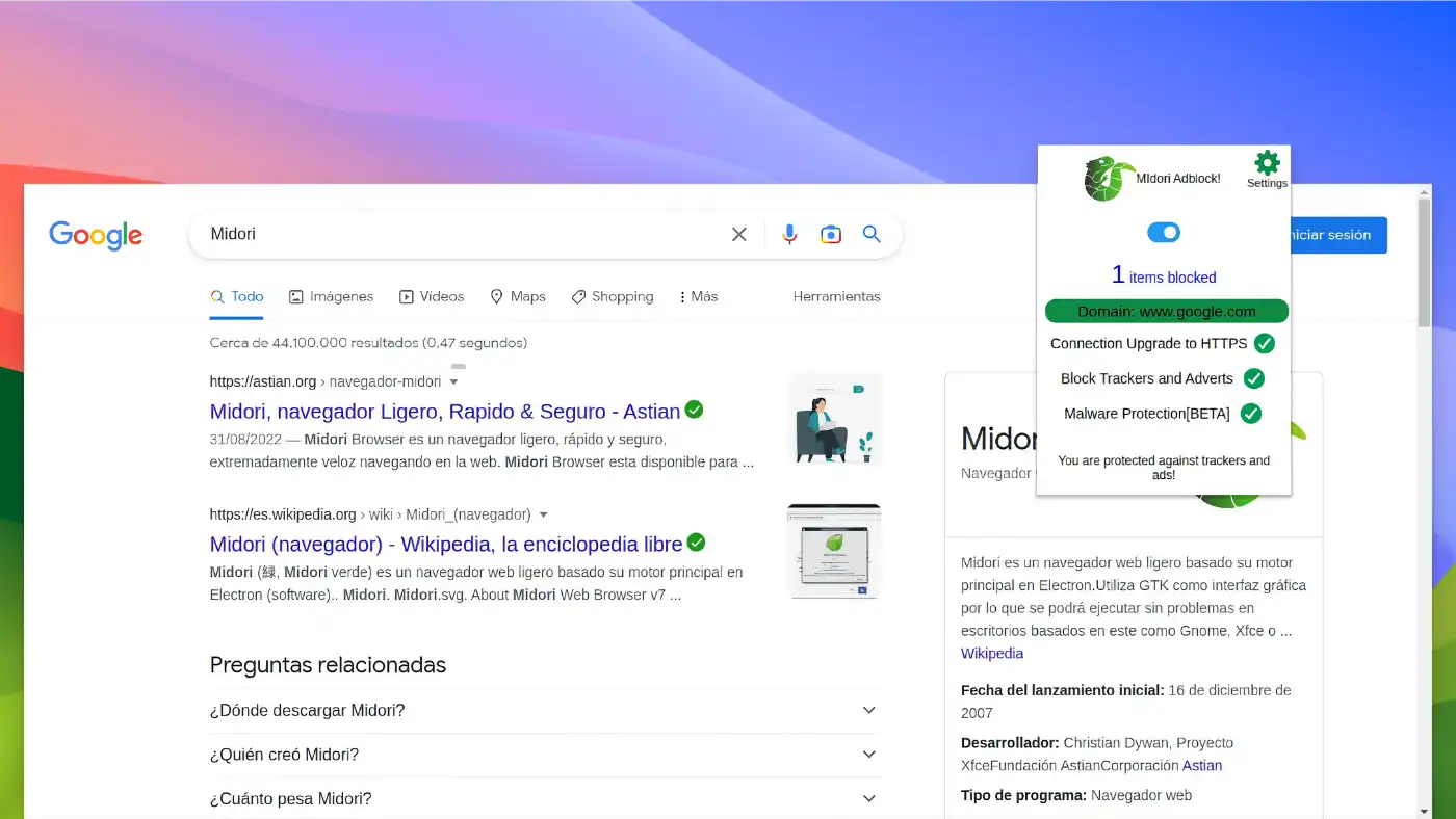 Midori browser - Ad blocking - 01