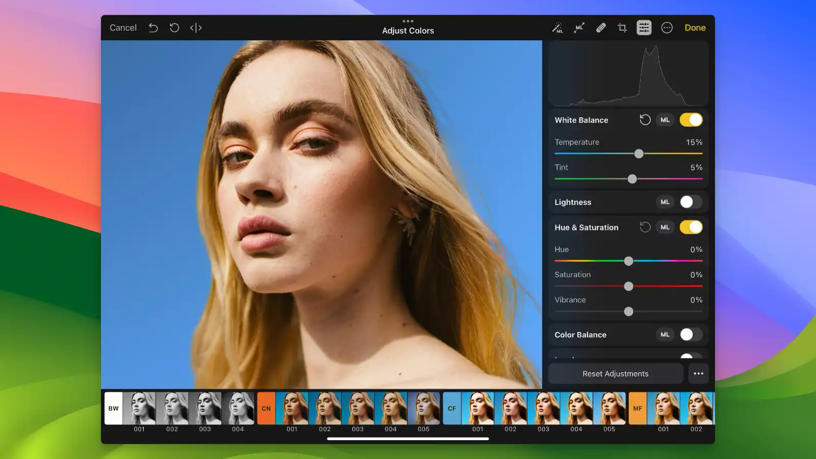 Photomator - Automatic color adjustments_02